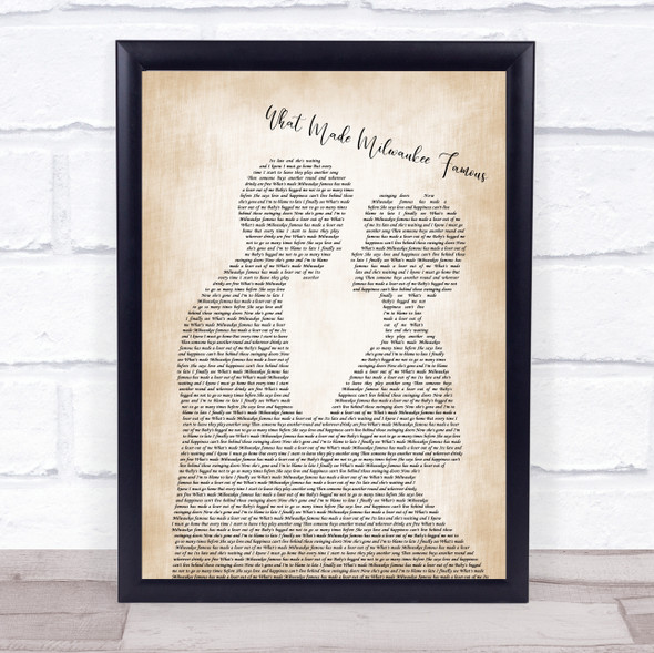 Rod Stewart What made Milwaukee famous Man Lady Bride Groom Wedding Song Lyric Quote Music Framed Print