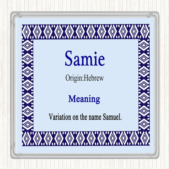 Samie Name Meaning Coaster Blue