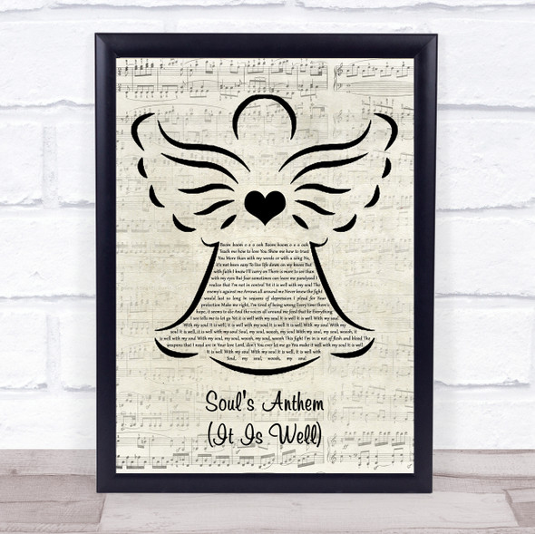 Tori Kelly Soul's Anthem (It Is Well) Music Script Angel Song Lyric Quote Music Framed Print