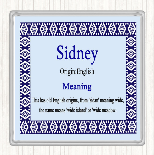 Sidney Name Meaning Coaster Blue