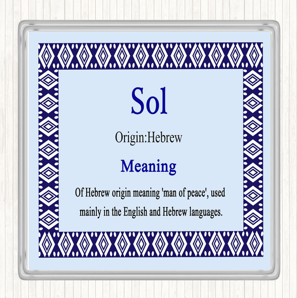 Sol Name Meaning Coaster Blue