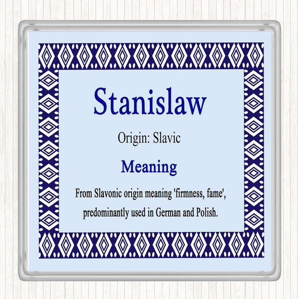 Stanislaw Name Meaning Coaster Blue