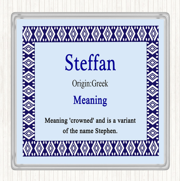 Steffan Name Meaning Coaster Blue