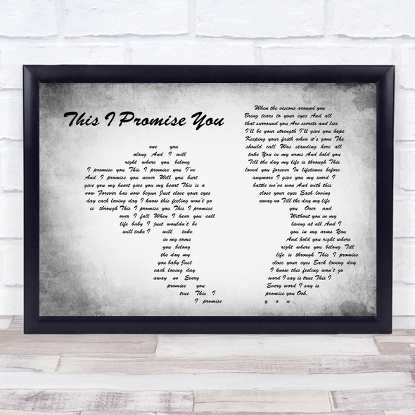 Anthem Lights This I Promise You Man Lady Couple Grey Song Lyric Quote Music Framed Print