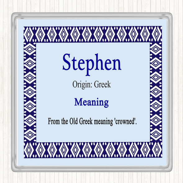 Stephen Name Meaning Coaster Blue