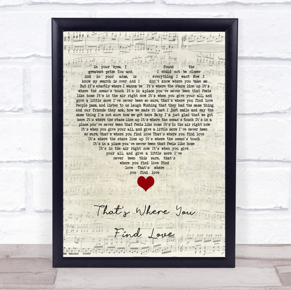 Westlife That's Where You Find Love Script Heart Song Lyric Quote Music Framed Print