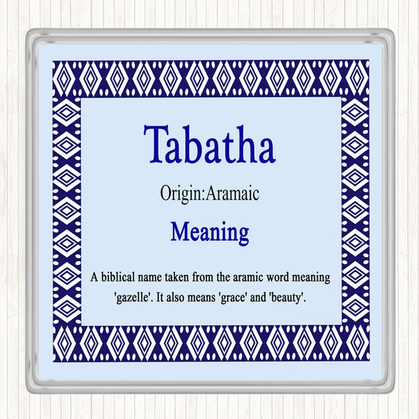 Tabatha Name Meaning Coaster Blue