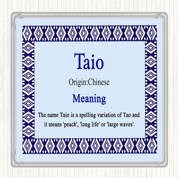 Taio Name Meaning Coaster Blue