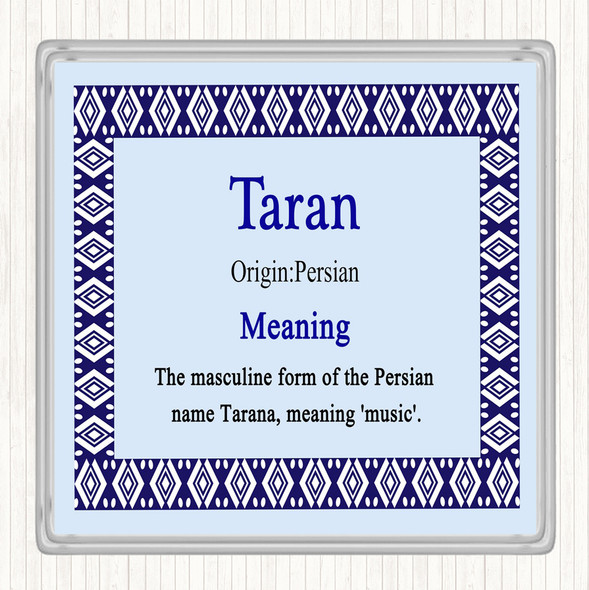 Taran Name Meaning Coaster Blue