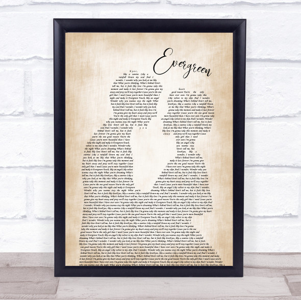 Will Young Evergreen Man Lady Bride Groom Wedding Song Lyric Quote Music Framed Print