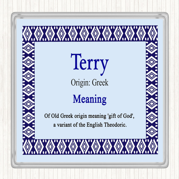 Terry Name Meaning Coaster Blue