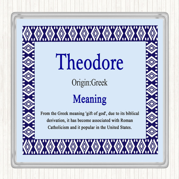 Theodore Name Meaning Coaster Blue