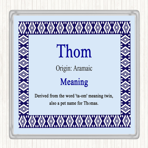 Thom Name Meaning Coaster Blue