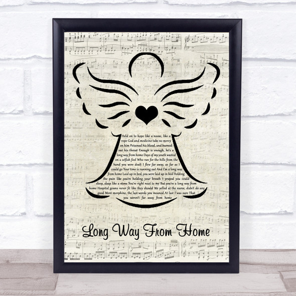 The Lumineers Long Way From Home Music Script Angel Song Lyric Quote Music Framed Print