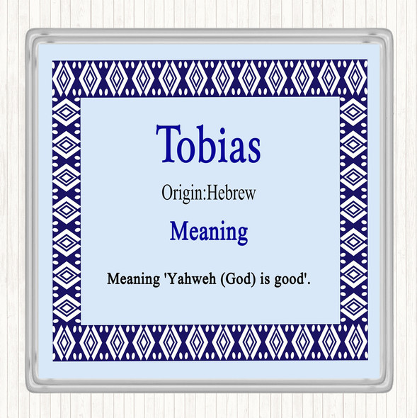 Tobias Name Meaning Coaster Blue