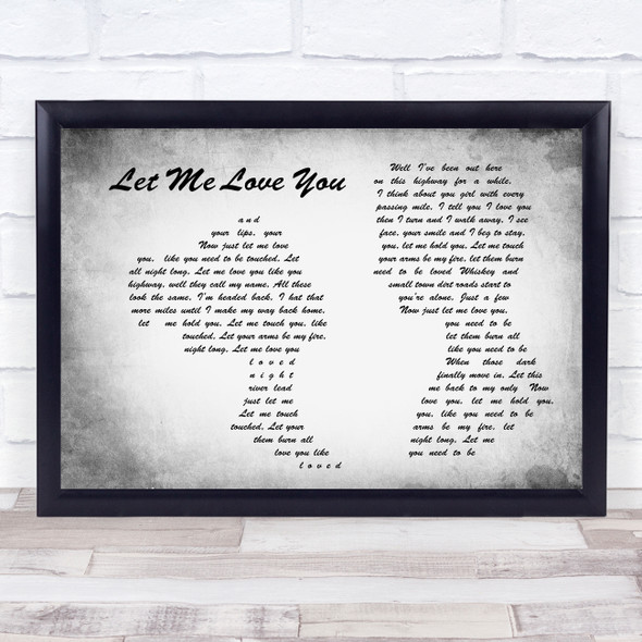 Casey Donahew Band Let Me Love You Man Lady Couple Grey Song Lyric Quote Music Framed Print