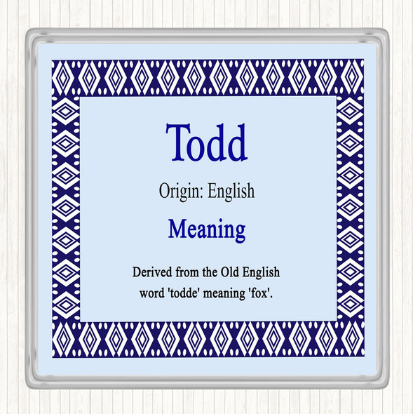 Todd Name Meaning Coaster Blue