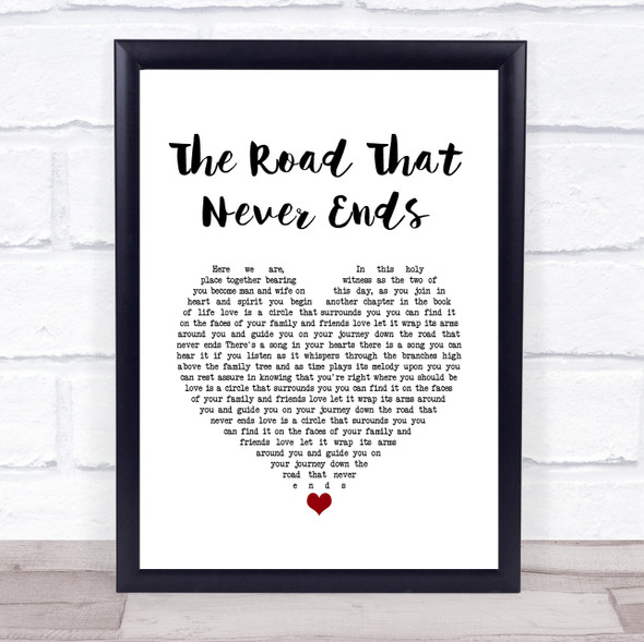 Keali'i Reichel The Road That Never Ends White Heart Song Lyric Quote Music Framed Print