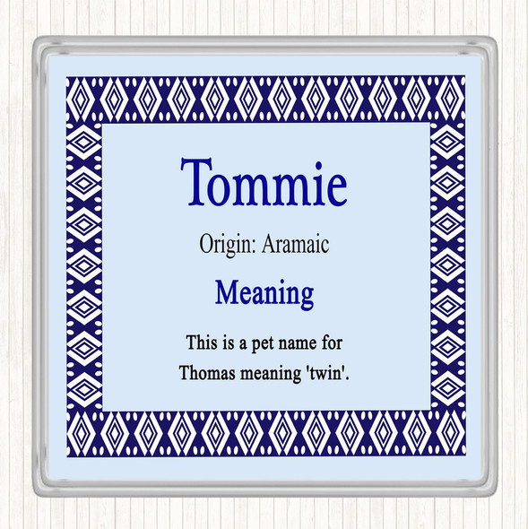 Tommie Name Meaning Coaster Blue