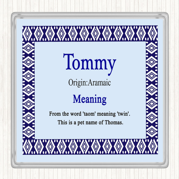 Tommy Name Meaning Coaster Blue