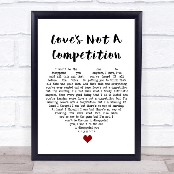 Kaiser Chiefs Love's Not A Competition White Heart Song Lyric Quote Music Framed Print