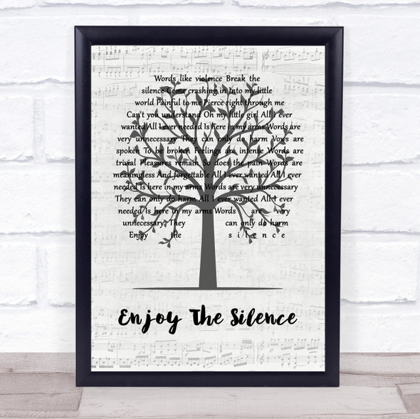 Depeche Mode Enjoy The Silence Music Script Tree Song Lyric Quote Music Framed Print