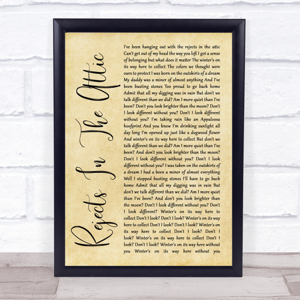 The Avett Brothers Rejects In The Attic Rustic Script Song Lyric Quote Music Framed Print