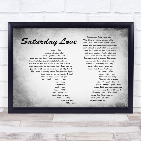 Angels & Airwaves Saturday Love Man Lady Couple Grey Song Lyric Quote Music Framed Print