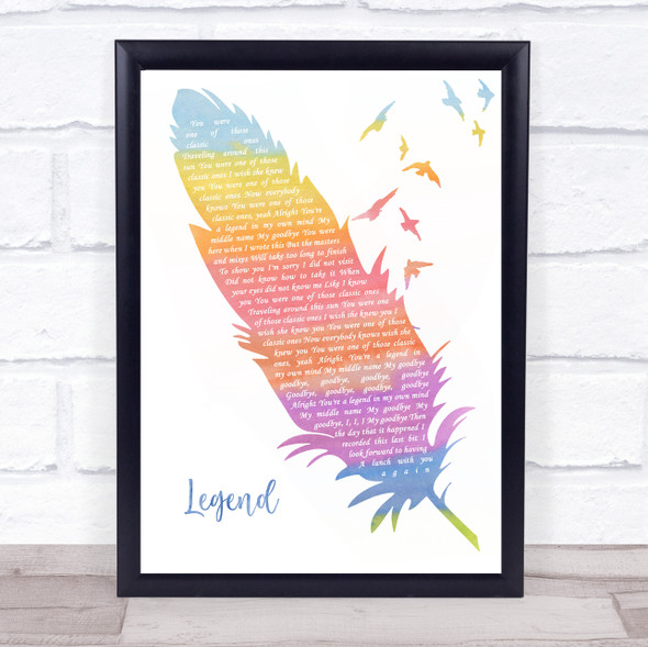 twenty one pilots Legend Watercolour Feather & Birds Song Lyric Quote Music Framed Print