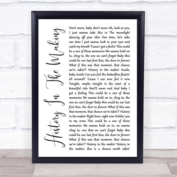 Darius Rucker History In The Making White Script Song Lyric Quote Music Framed Print