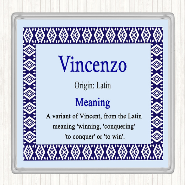 Vincenzo Name Meaning Coaster Blue