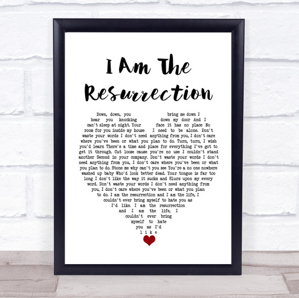 The Stone Roses I Am The Resurrection White Heart Song Lyric Quote Music Framed Print