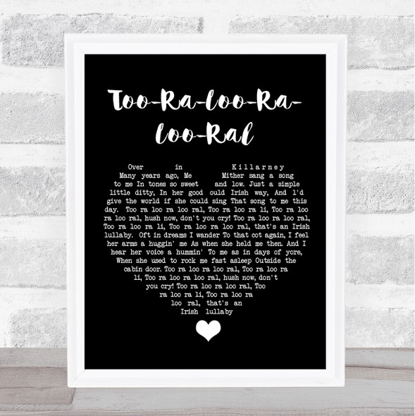 Van Morrison Too-Ra-Loo-Ra-Loo-Ral Black Heart Song Lyric Quote Music Framed Print