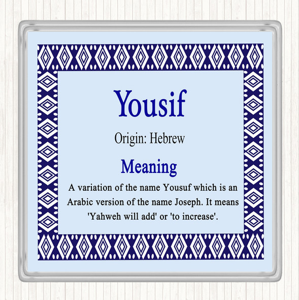 Yousif Name Meaning Coaster Blue