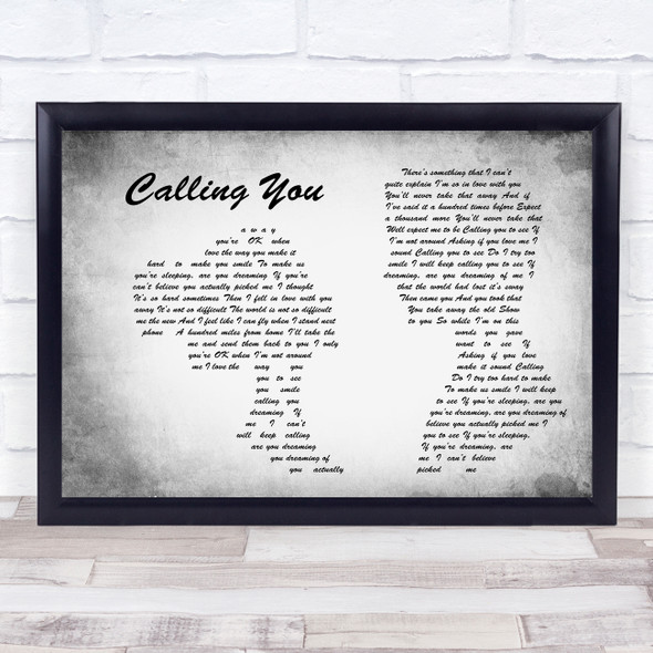 Blue October Calling You Man Lady Couple Grey Song Lyric Quote Music Framed Print