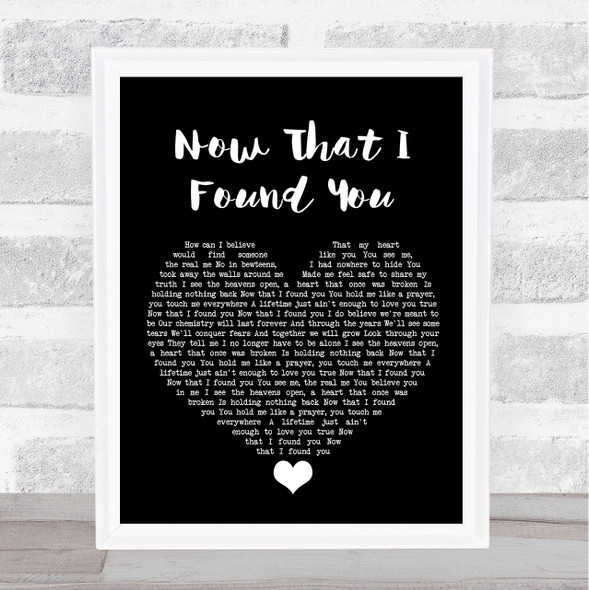 Terri Clark Now That I Found You Black Heart Song Lyric Quote Music Framed Print