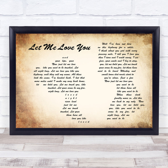 Casey Donahew Band Let Me Love You Man Lady Couple Song Lyric Quote Music Framed Print