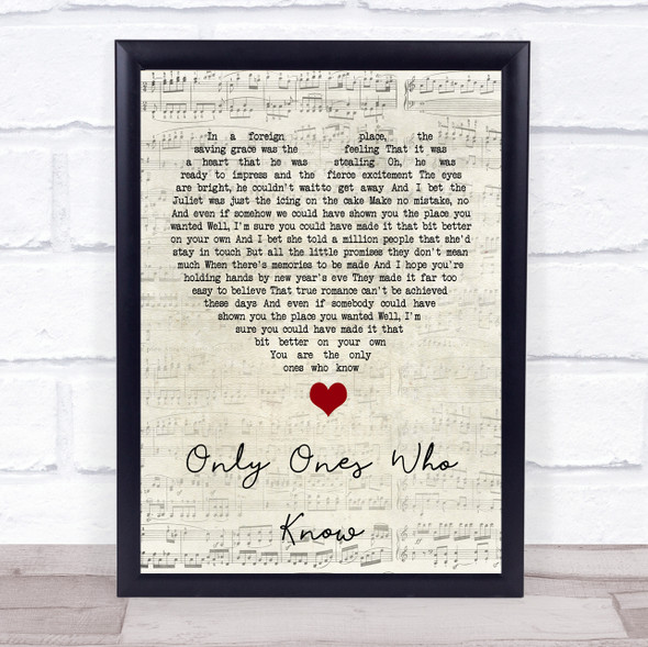 Arctic Monkeys Only Ones Who Know Script Heart Song Lyric Quote Music Framed Print