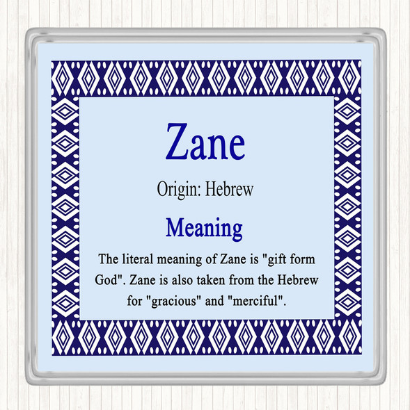 Zane Name Meaning Coaster Blue