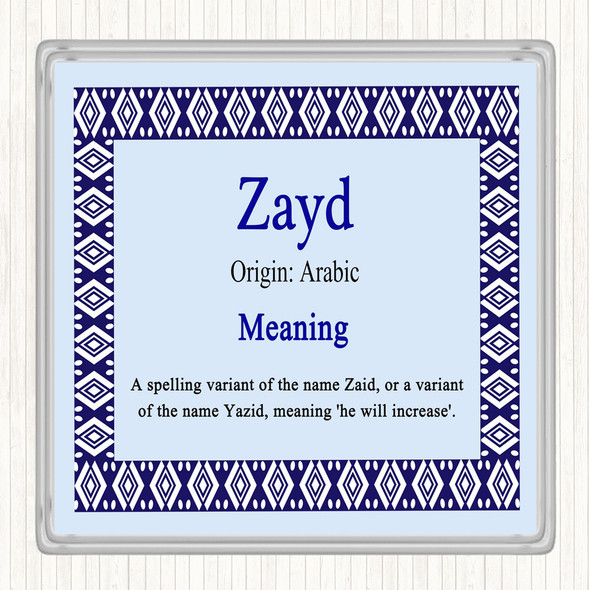 Zayd Name Meaning Coaster Blue