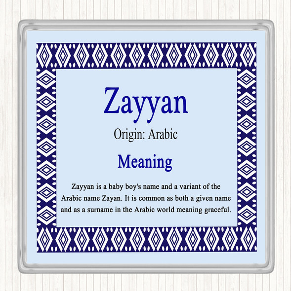 Zayyan Name Meaning Coaster Blue