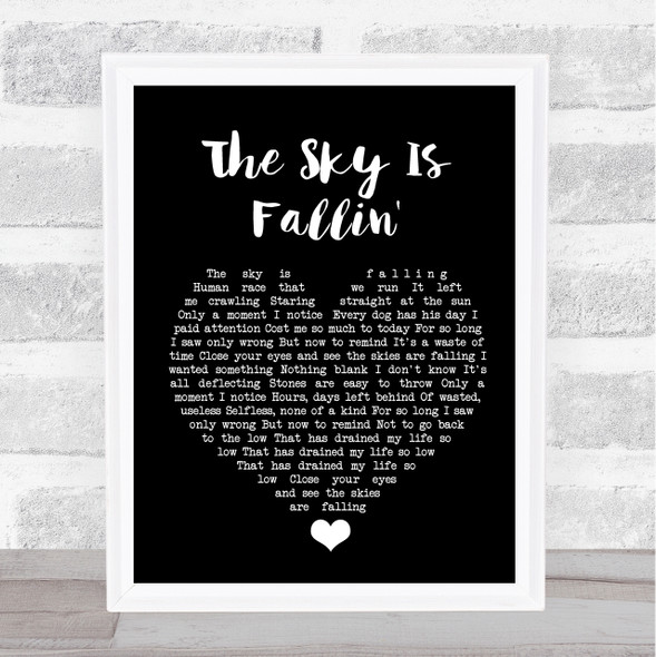 Queens Of The Stone Age The Sky Is Fallin' Black Heart Song Lyric Quote Music Framed Print