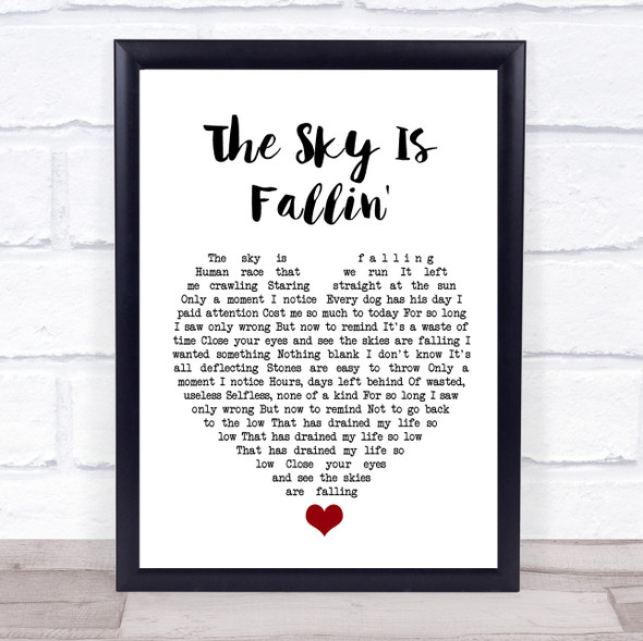 Queens Of The Stone Age The Sky Is Fallin' White Heart Song Lyric Quote Music Framed Print