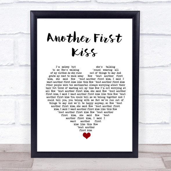 They Might Be Giants Another First Kiss White Heart Song Lyric Quote Music Framed Print