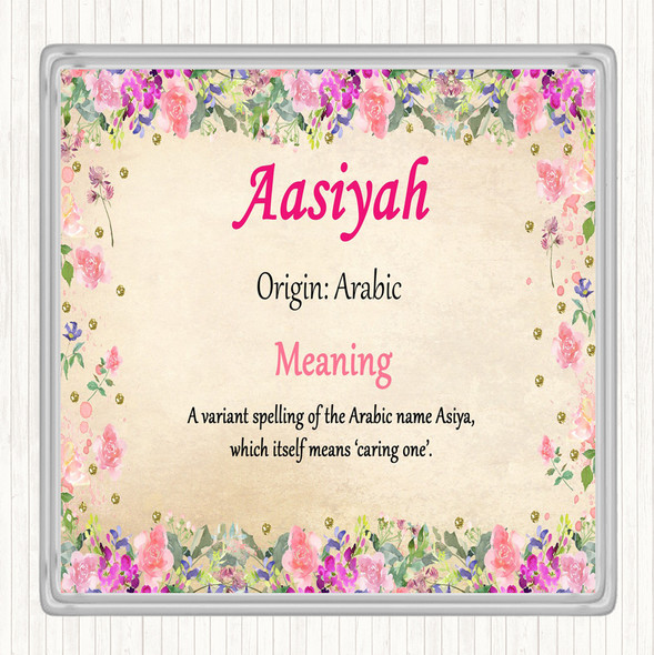 Aasiyah Name Meaning Coaster Floral