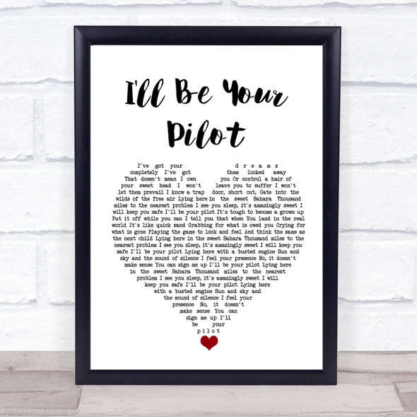 Belle & Sebastian I'll Be Your Pilot White Heart Song Lyric Quote Music Framed Print