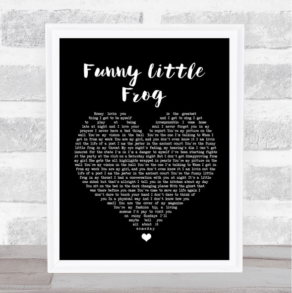 Belle & Sebastian Funny Little Frog Black Heart Song Lyric Quote Music Framed Print