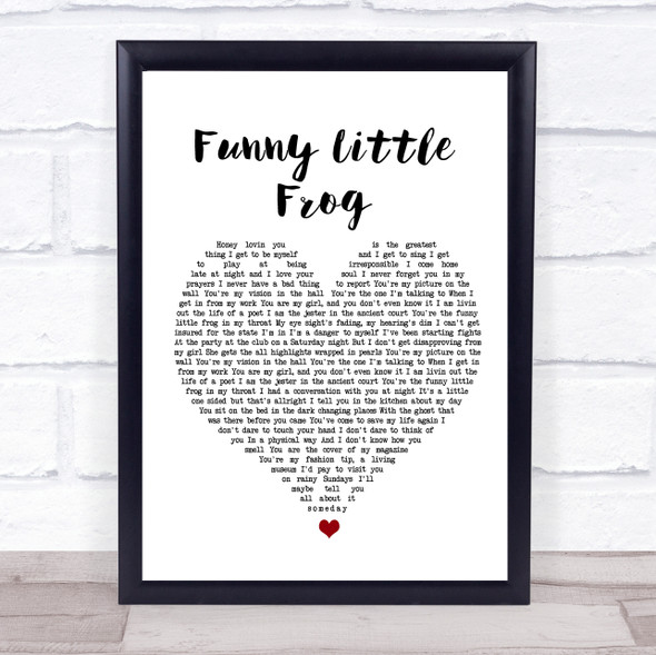 Belle & Sebastian Funny Little Frog White Heart Song Lyric Quote Music Framed Print