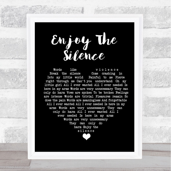 Depeche Mode Enjoy The Silence Black Heart Song Lyric Quote Music Framed Print