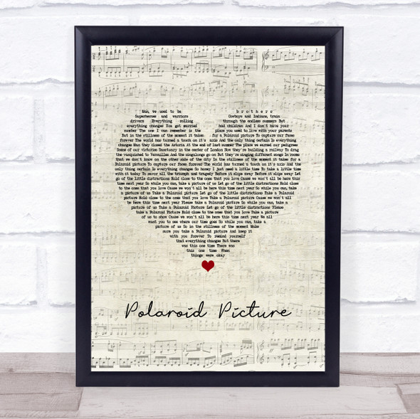 Frank Turner Polaroid Picture Script Heart Song Lyric Quote Music Framed Print